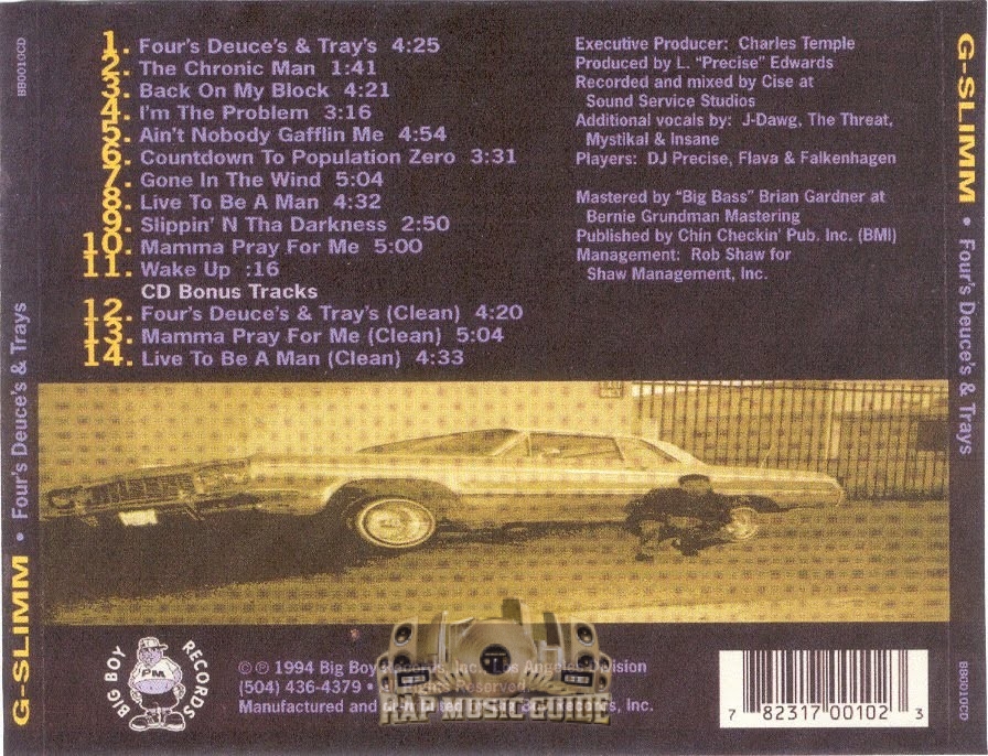 G-Slimm - Fours Deuces & Trays: 1st Press. CD | Rap Music Guide